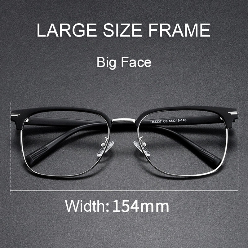154mm lunettes surdimensionnées cadre unisexe sourcil cadre lunettes grand visage hommes femmes grande taille myope optique monture de lunettes