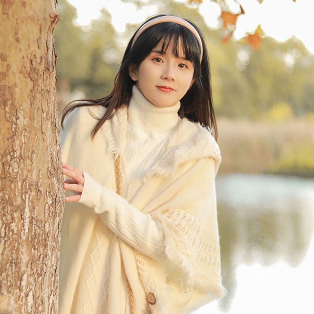 Partie de mariage bohème à capuche tricoté châle hiver chaud bouton dames gland Cape enveloppes écharpe manteau