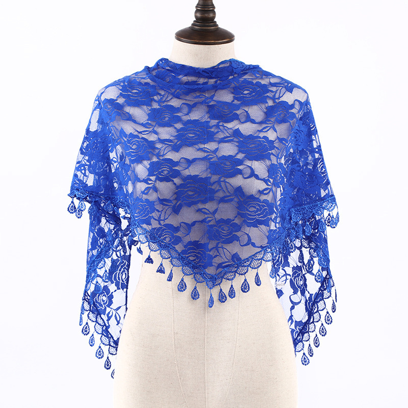 Châle d'été pour la prière, voile en dentelle, écharpe en soie, bandana, mantille de mariage, hijab blanc brodé pour femme