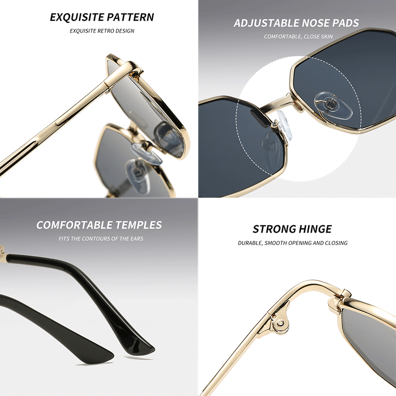 Lunettes de soleil rectangulaires de luxe pour femmes et hommes, lunettes de conduite classiques, lunettes de marque en métal, mode étroite, UV400