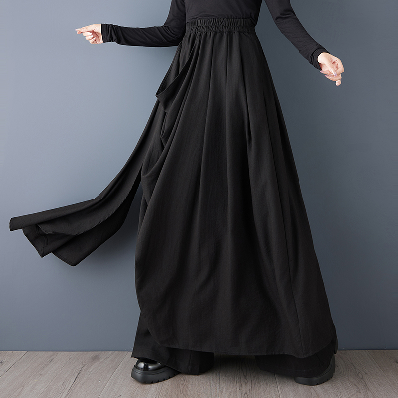 Noir taille haute surdimensionné vintage décontracté ample longue printemps automne vêtements pantalons à jambes larges pour femmes 2025 pantalon Streetwear