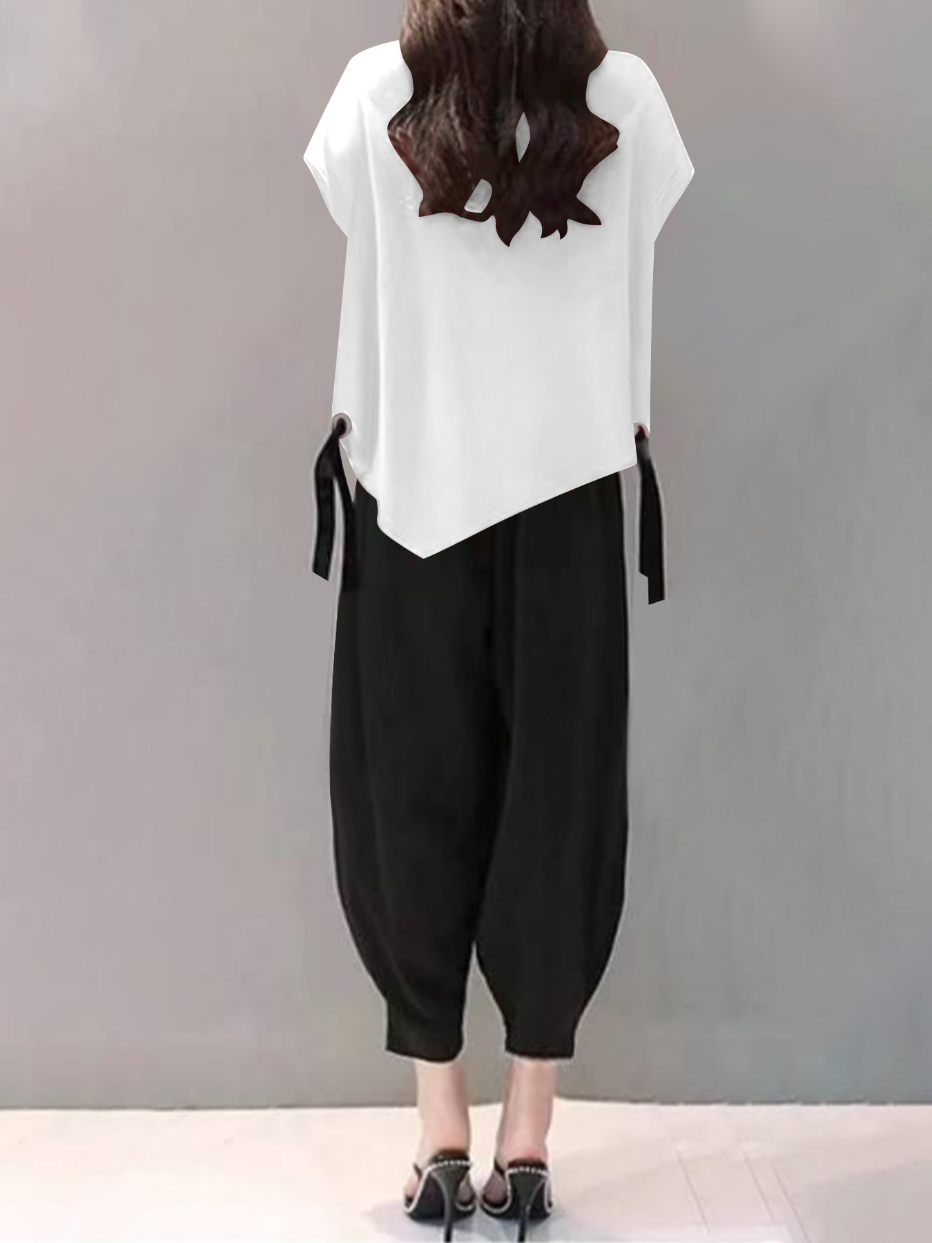 Ensemble deux pièces pour femmes, hauts amples confortables, pantalons tendance
