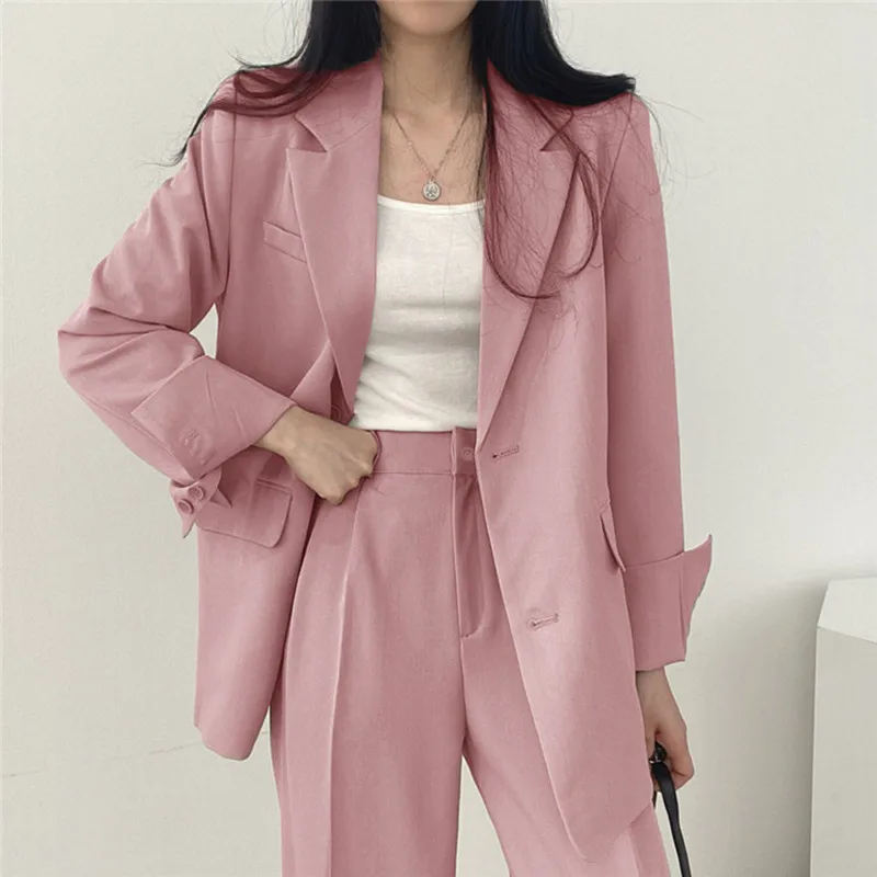 Ensemble 2 pièces slim rétro pour femme, style coréen, veste et pantalon décontractés, collection Printemps-Automne 2026