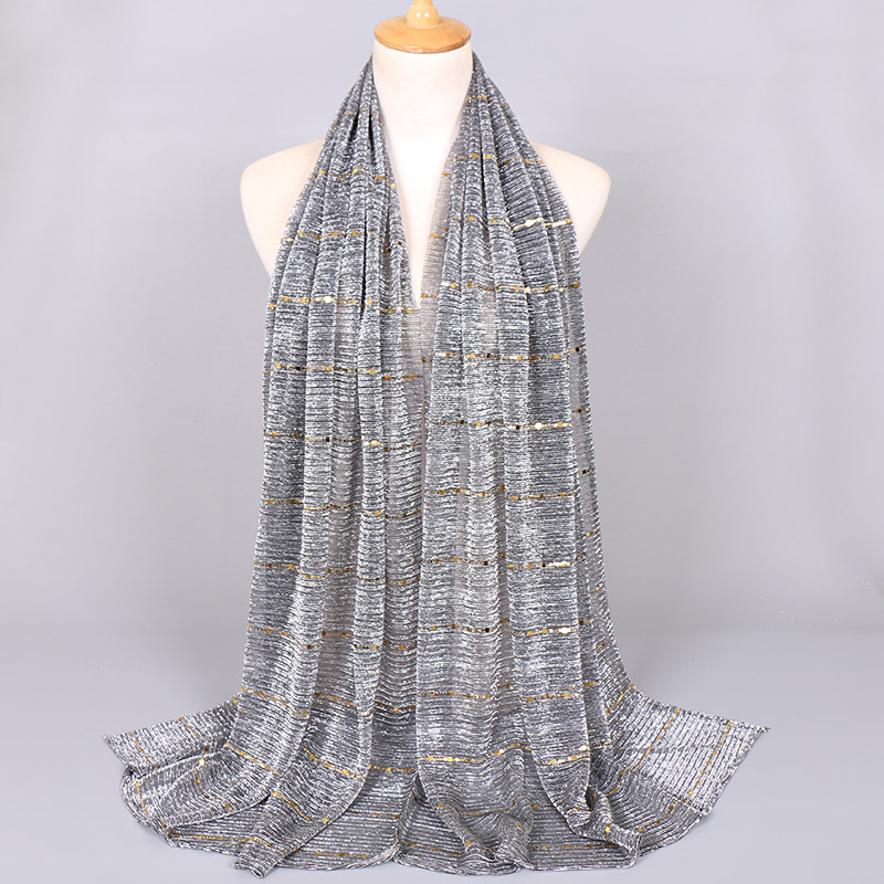 Écharpe fine à paillettes pour femmes, châle élastique léger et élégant, à la mode, paillettes scintillantes, châles de fête, 180x65cm, été
