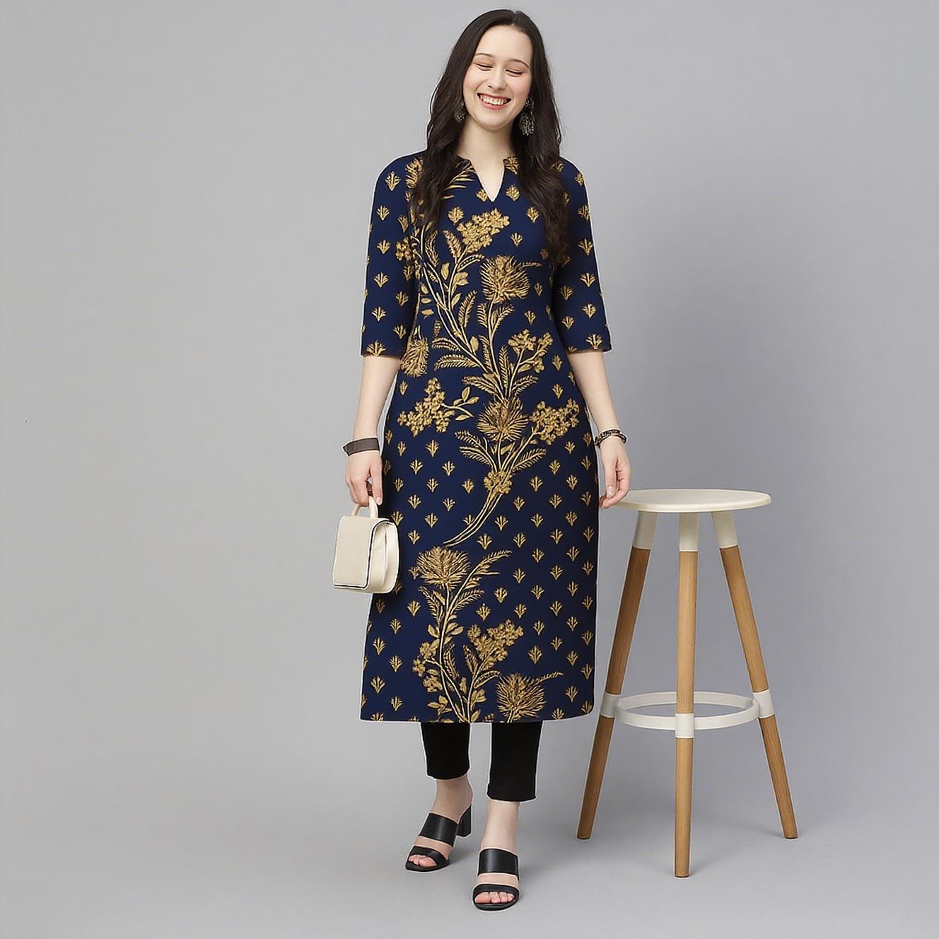 Femmes musulmanes Kurt à la mode et élégant Tube droit décontracté motif paon nouvelle robe confortable Islamitische Dames Kleding