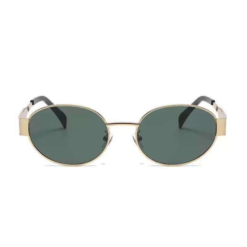 Lunettes de soleil ovales tendance pour femmes 2026 – Monture métallique de luxe de marque, style vintage rond, unisexe, classiques pour dames