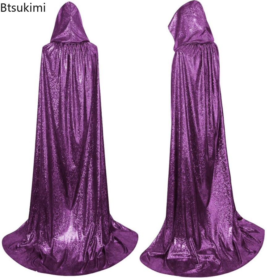 Cape à capuche Cosplay médiévale longue Cape Halloween fête femmes hommes adulte Mage de la mort sorcellerie Wicca Robe dissimuler Robe reconstitution