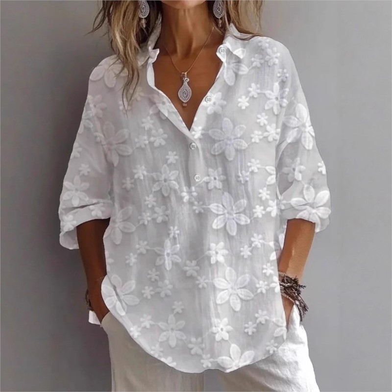 Chemisiers à la mode pour femmes, Simple et décontracté, couleur unie, col en v, chemise à manches courtes, nouvelle collection printemps automne, chemises blanches pour femmes