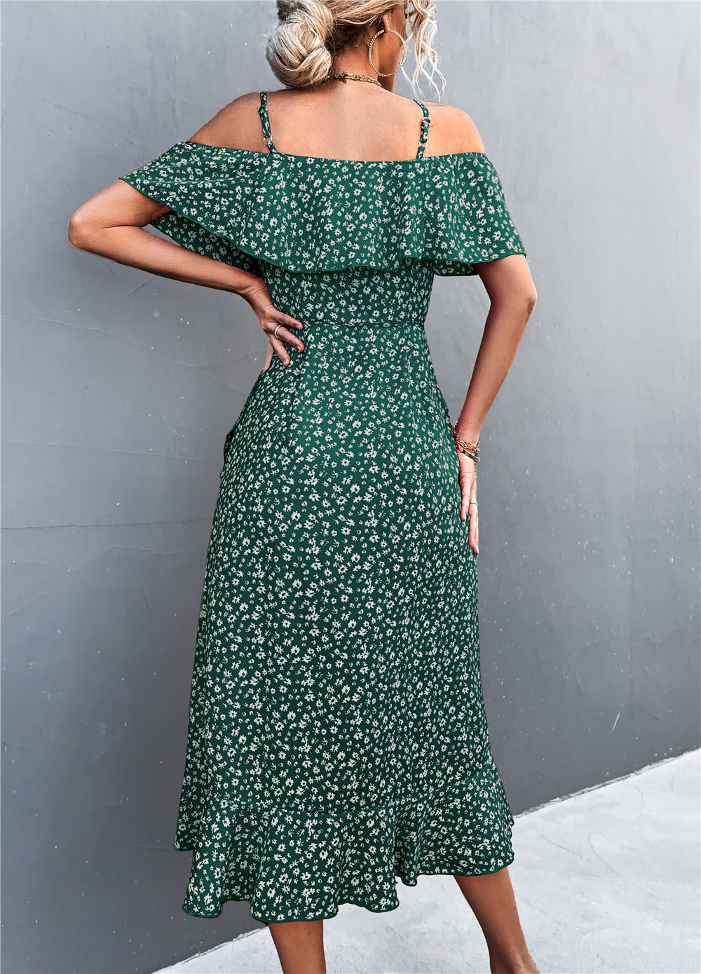 Nouvelle Robe Longue Irrégulière à Bretelles Florales Asymétriques pour Femme, Collection Printemps-Été, Effet Amincissant