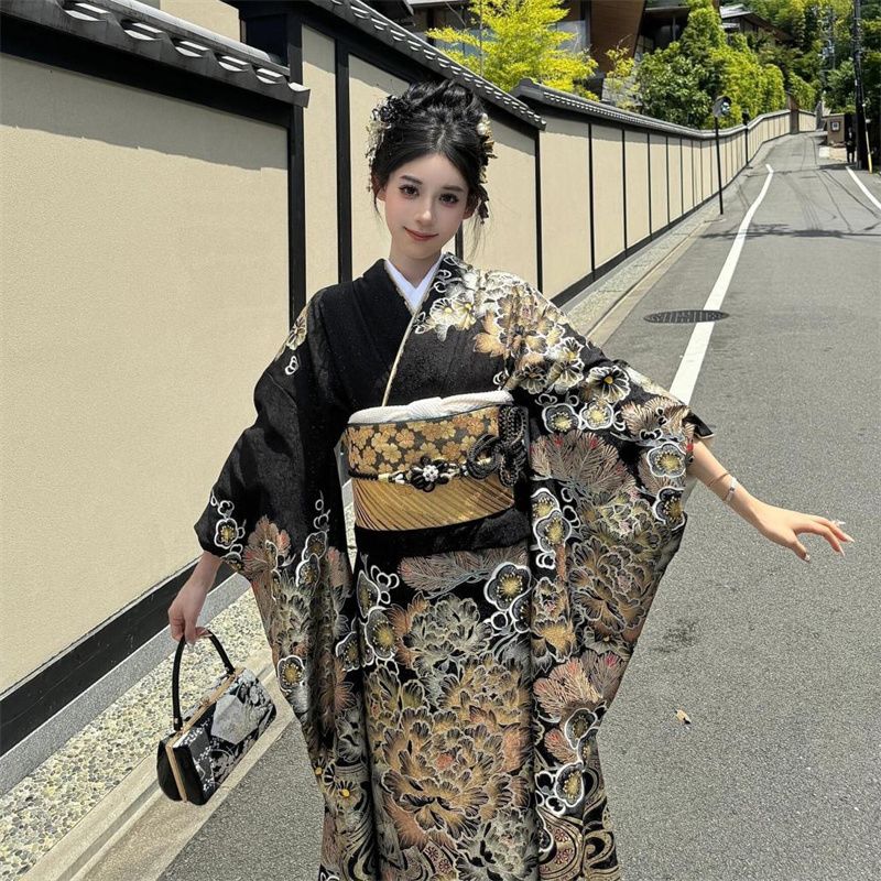 Nouveau Kimono Yukata Japonais Rétro Amélioré pour Filles, Idéal pour les Portraits en Studio, les Performances Cosplay et les Tenues Décontractées Thématiques Quotidiennes