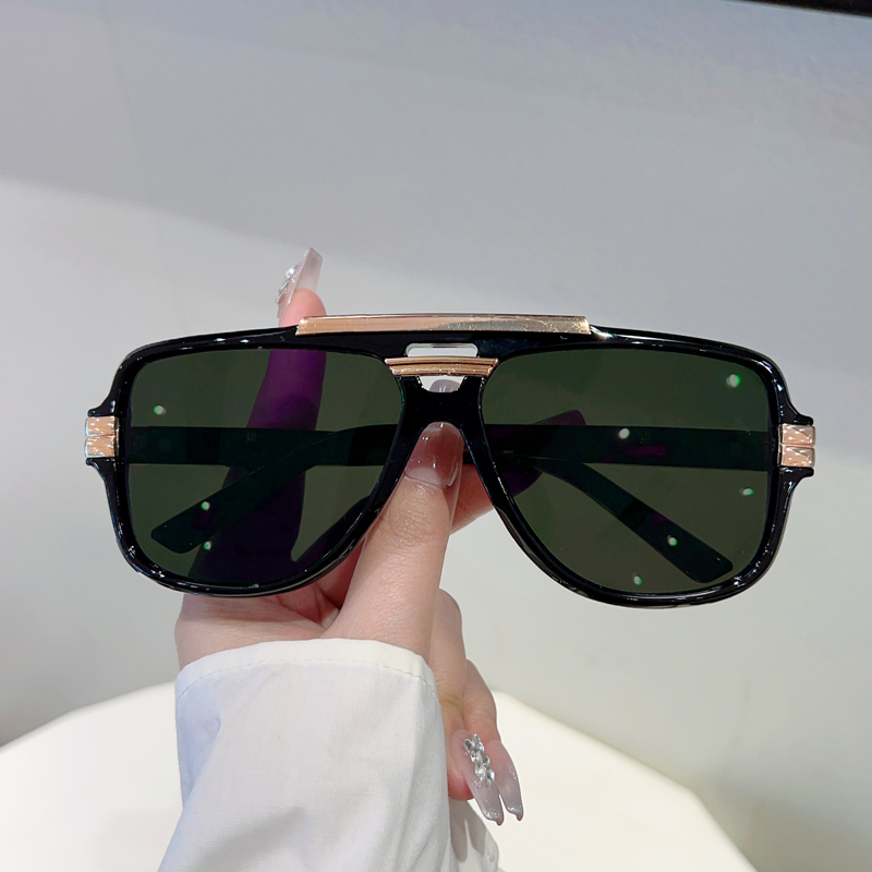 Nouvelles Lunettes de Soleil Pilote Vintage 2026 pour Hommes, Monture Double Pont Carrée Tendance, Lunettes de Soleil d'Extérieur pour Femmes, Design de Marque de Luxe