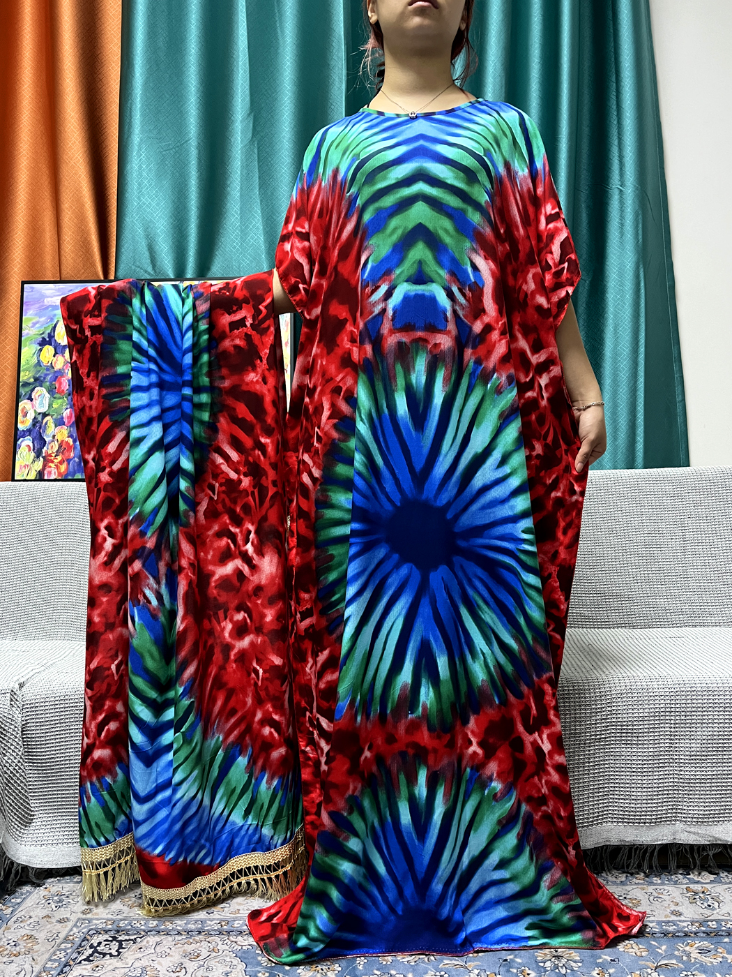 Abayas-Robe de prière en coton fleuri pour femmes, vêtement de Dubaï, robes caftan marocaines avec écharpe, Afrique, Turquie, Islam