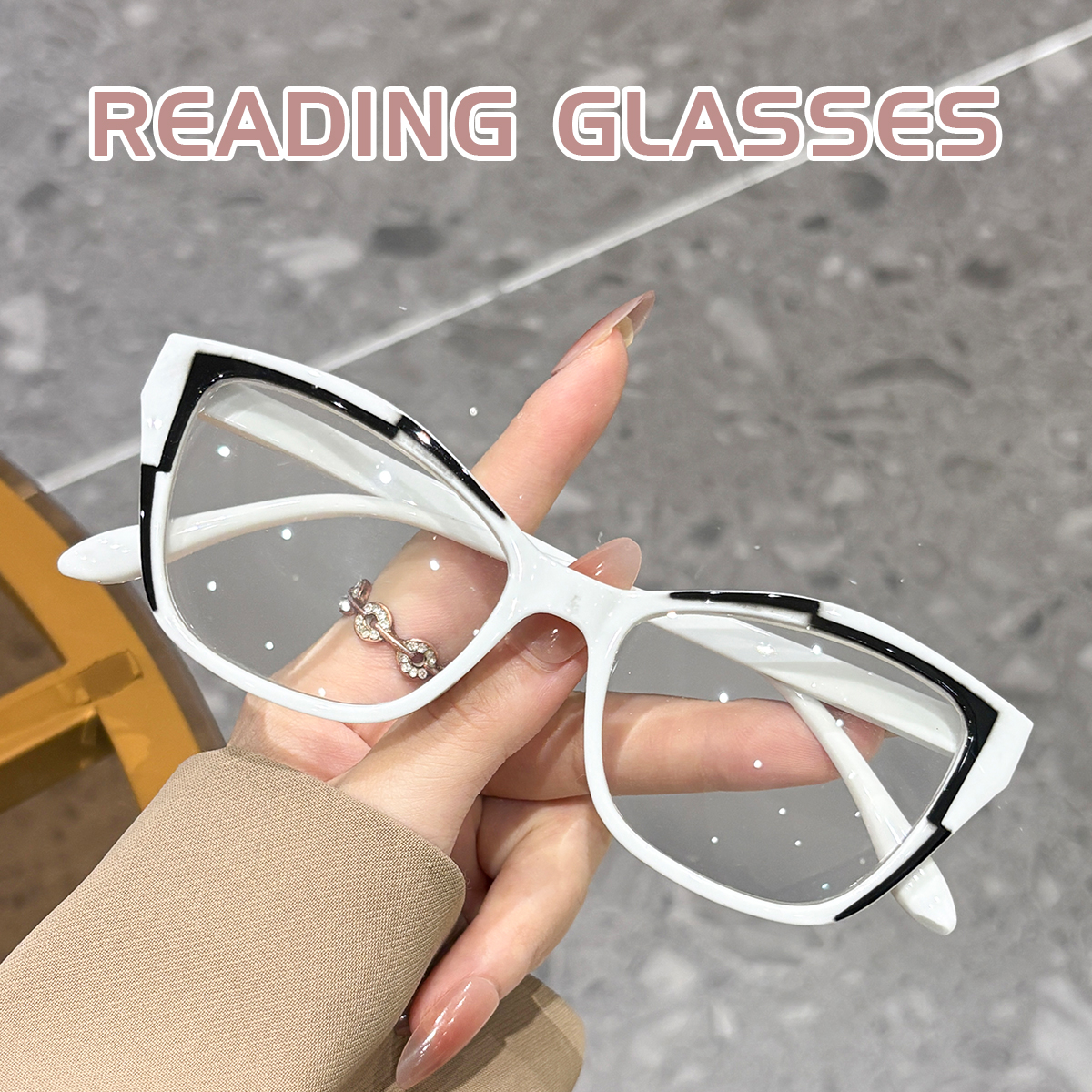 Lunettes de lecture œil-de-chat élégantes pour femmes - Design color block tendance, blocage de la lumière bleue, puissance de 1.0 à 4.0