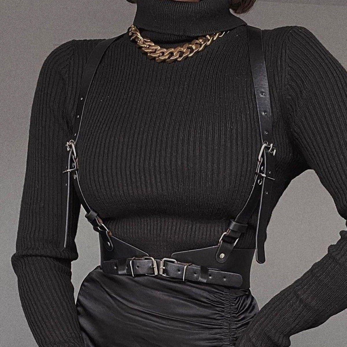 Ceinture décorative Punk pour femmes, Style de rue, ceinture à bretelles réglable, harnais Corset, accessoires pour vêtements gothiques