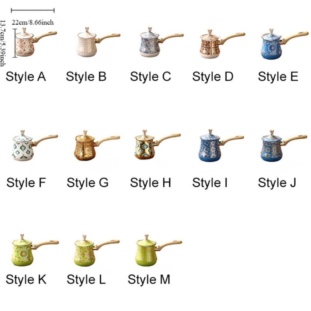 Cafetière turque 550 ml avec longue poignée en bois, style arabe, pot à faire fondre le beurre, en acier inoxydable, avec bec verseur en V, pot à lait et thé
