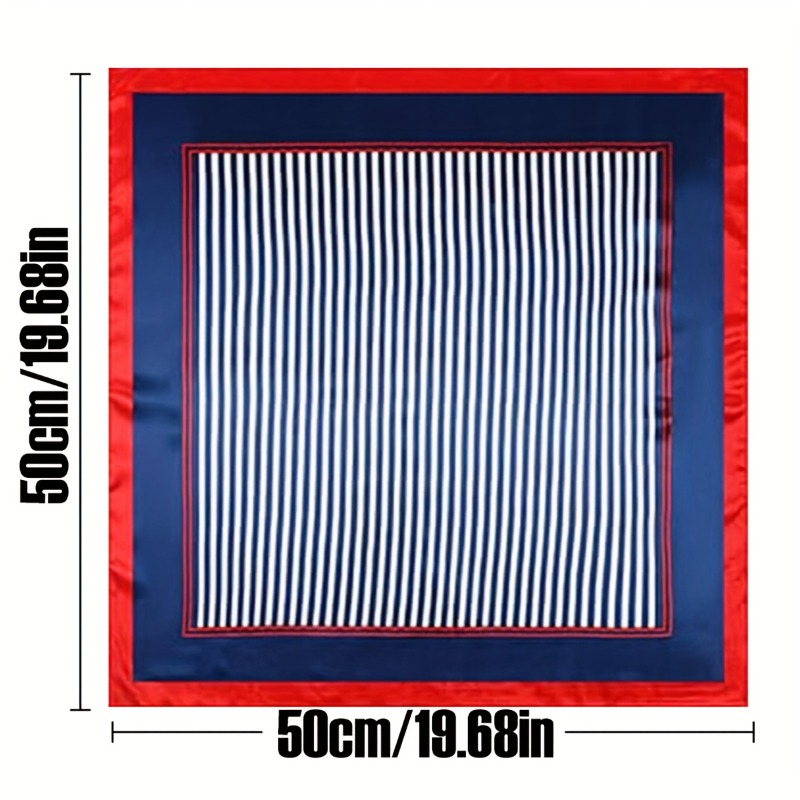 9 écharpes imitation foulard pour femme, rouges, blanches et bleues, 19,6 x 19,6 pouces, style marin
