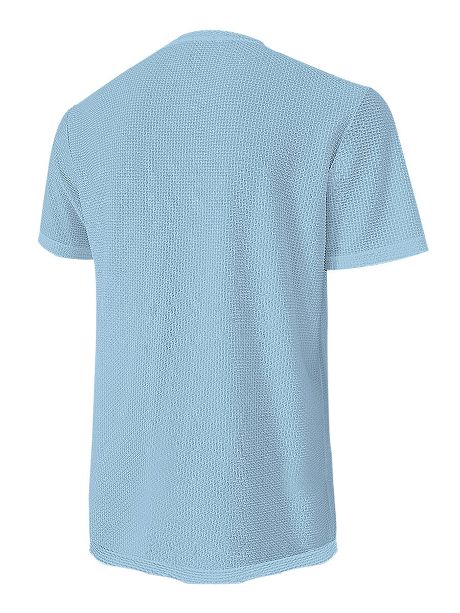 T-shirt d'été à manches courtes et col rond en soie glacée pour hommes, haut de vêtements pour hommes