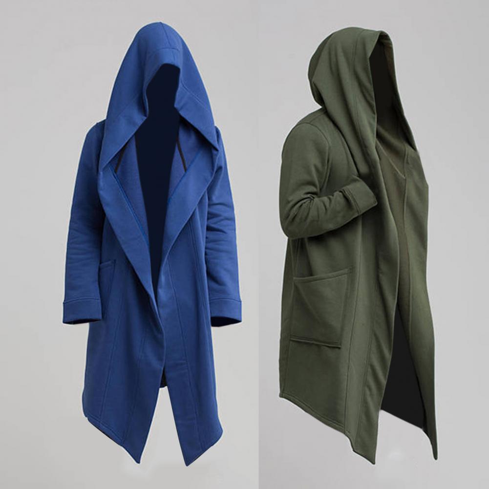 Hommes manteau gothique sweats à capuche robe noire Hip Hop manteau à capuche mode veste ouverte manches longues cape Halloween manteaux