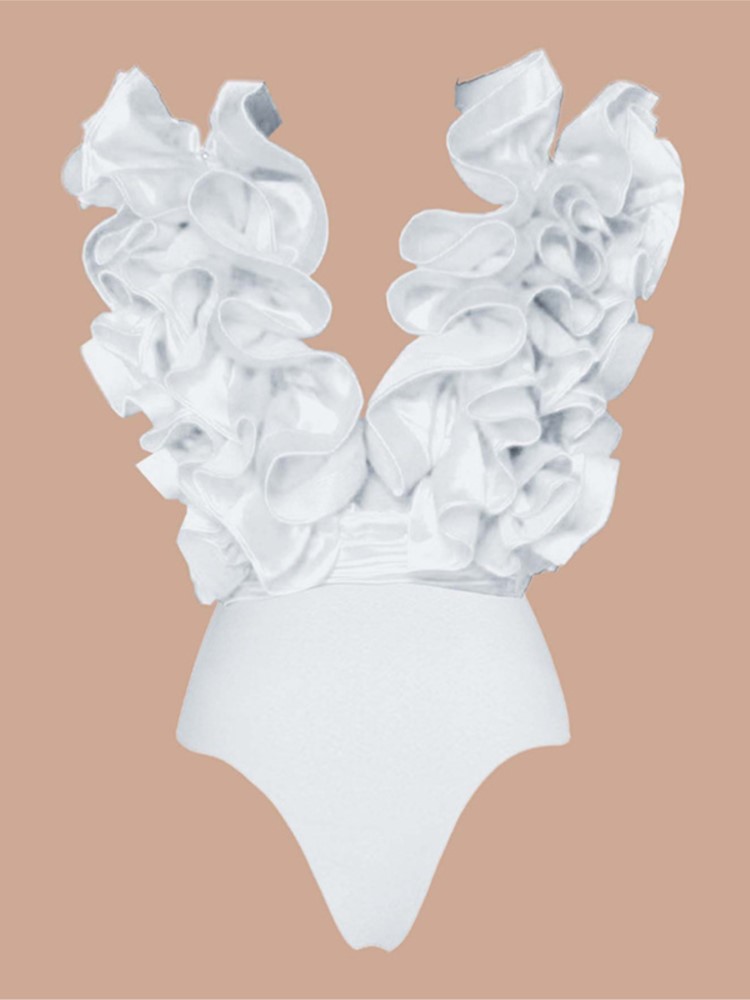 Bikini avec jupe pour femme, maillot de bain, imprimé épissure à volants, vêtements de plage, couvertures de bikini de vacances, tenues d'été, nouveau