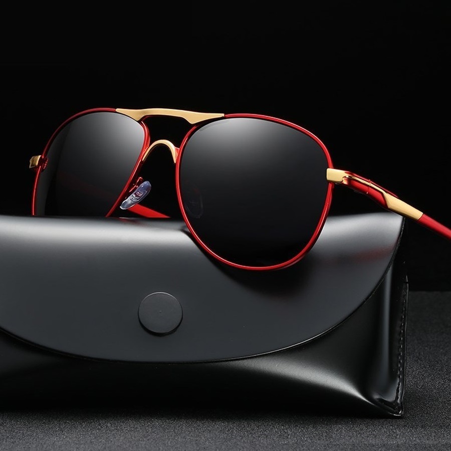 Lunettes de soleil de luxe pour homme et femme, style rétro, pour la conduite et la pêche, de marque, en métal, pour homme