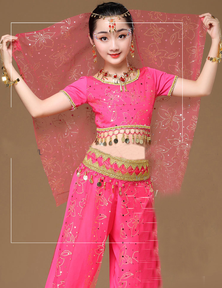 Costumes de danse orientale filles egypte enfant Costumes de danse du ventre ensemble égyptien Bollywood indien vêtements de danse du ventre inde 3 couleurs