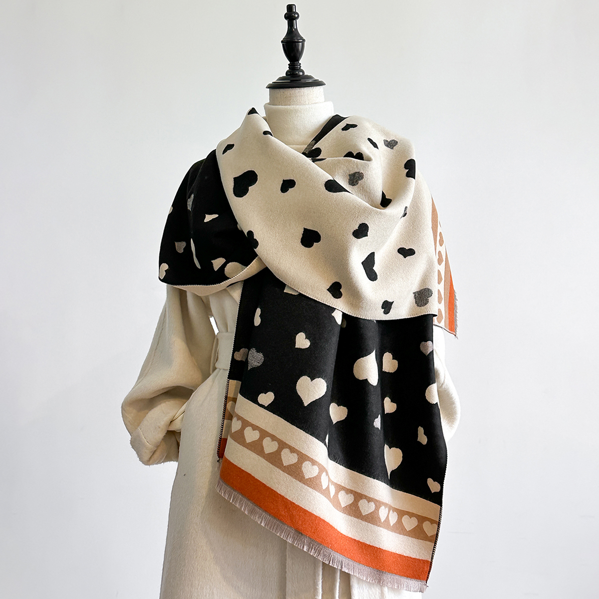2025 conçu femmes hiver chaud cachemire châle-mode écharpe foulard Pashmina tête écharpe Wrap Poncho & Echarpe