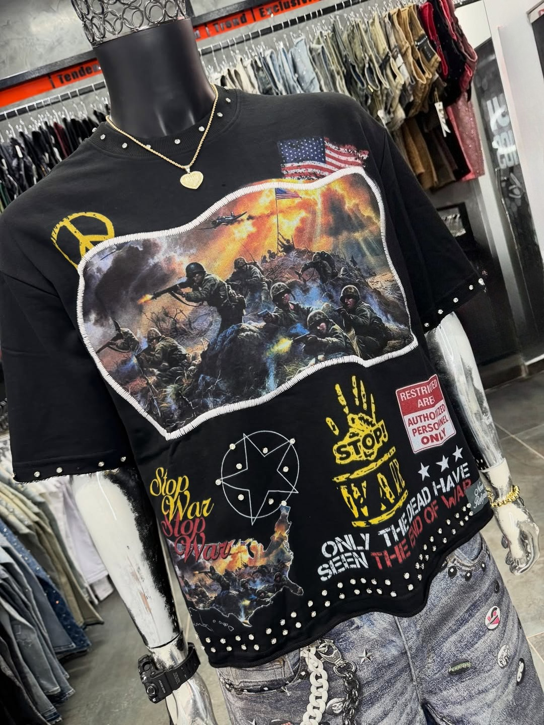 High Street Cool gothique tendance T-shirts quotidiens pour hommes et femmes Hip Hop respirant col rond personnalité hauts T-shirts noirs