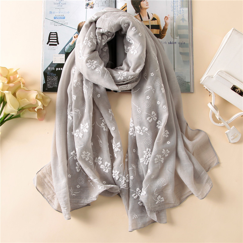 Écharpe Longue et Fine en Coton pour Femme, Châle, Pashmina, Bandana, Foulard, Hijab, Marque Espagnole, Printemps, Hiver, 2023