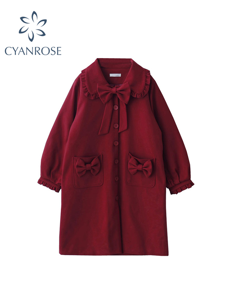 Manteau en laine mi-long pour femme, mode coréenne, manteau long épaissi, simple boutonnage, parkas Kawaii, hiver, nouveau