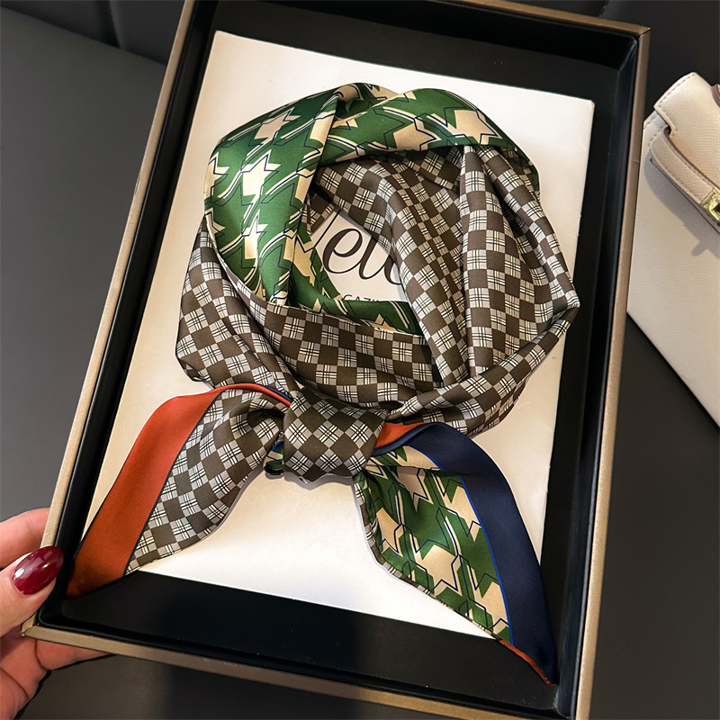 Écharpe en soie légère de luxe, longue écharpe en soie imitation soie, double couche, imprimée, polyvalente, cravate professionnelle, foulard pour chemise