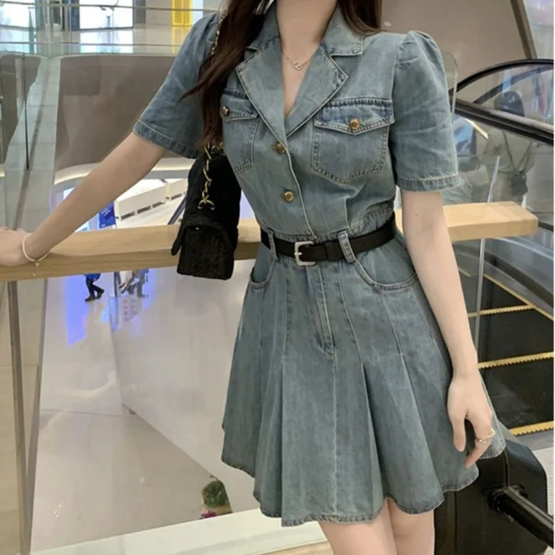 Robes féminines Coquette moulante plage Sexy Corset robe femme serré Denim mode été 2025 Style coréen vêtements une pièce