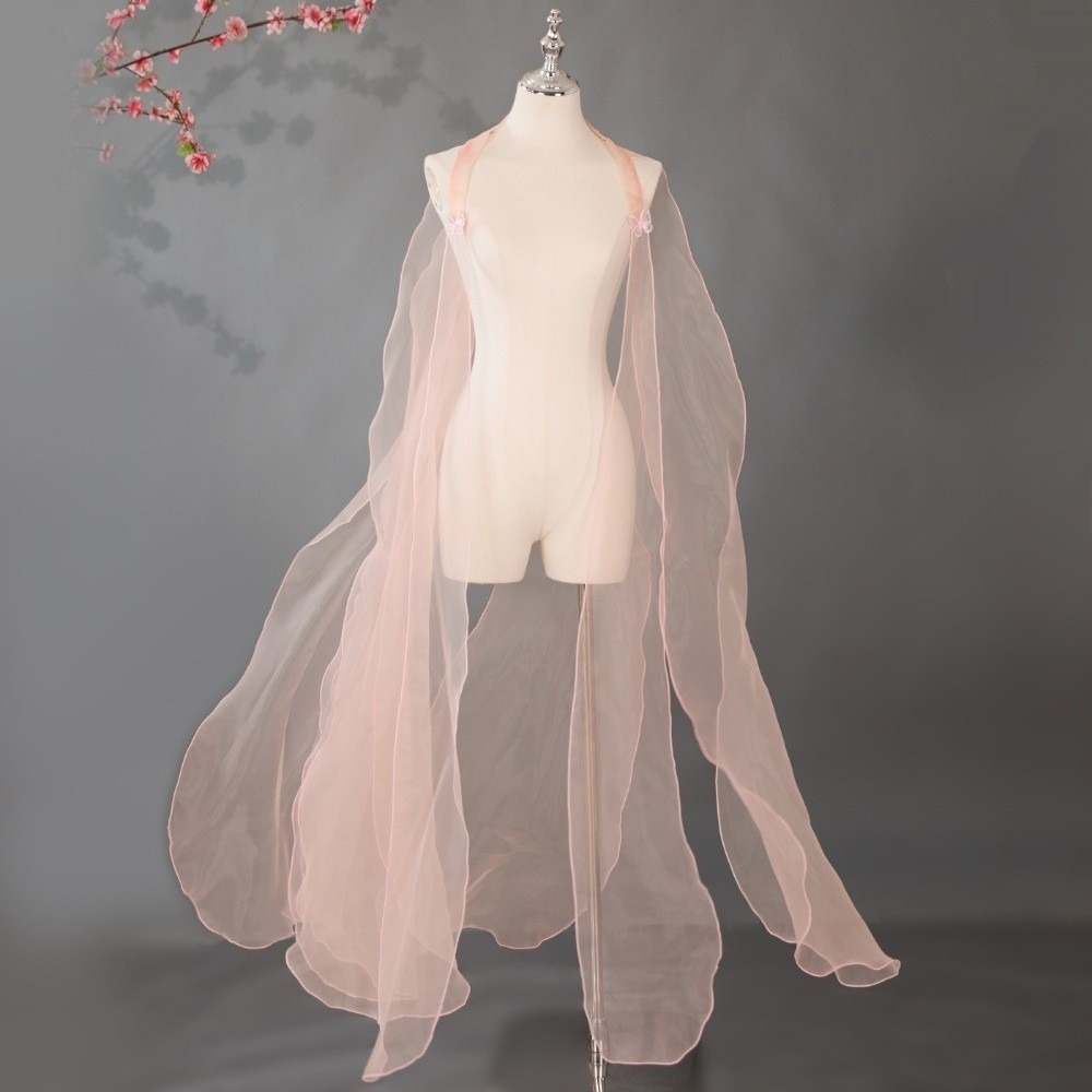 Cape en organza de style ancien avec bretelles, châle long de style chinois pour fête, tenue de danse féerique, costume de danse, cape fluide