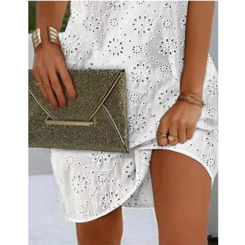 Robe d'été pour femme 2026 – Nouvelle collection tendance, décolleté en V évidé, robes courtes décontractées, unies, sans manches, pour la plage, les fêtes, style vintage, Vestidos