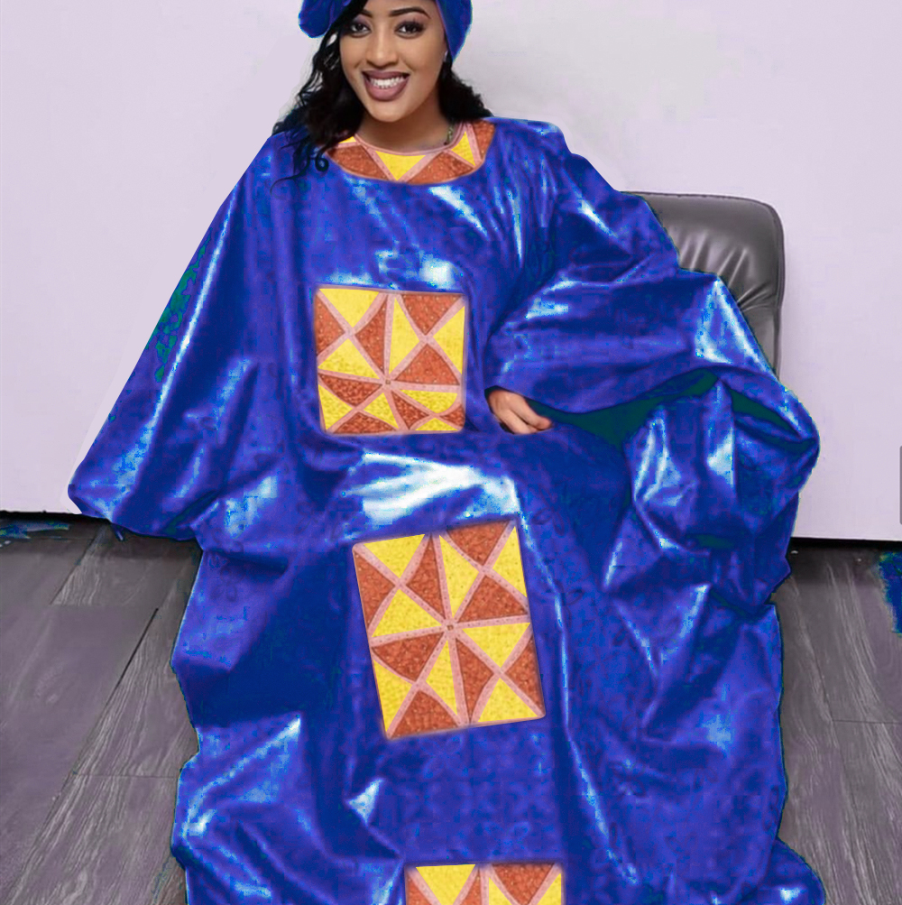 Tenue africaine pour femmes Bazin Riche broderie grande taille robe d'église de fête élégante