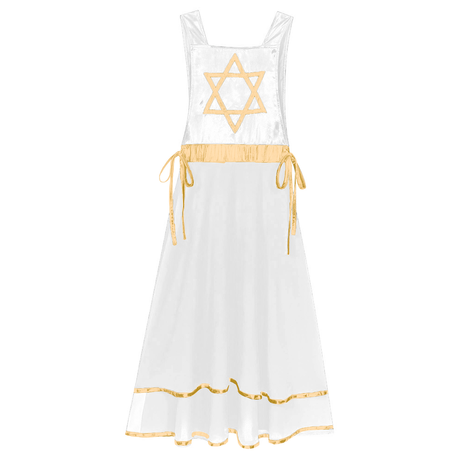 Robe de danse lyrique pour femmes, Costume de spectacle liturgique de culte de chorale d'église, sans manches, tunique à lacets, vêtements de danse