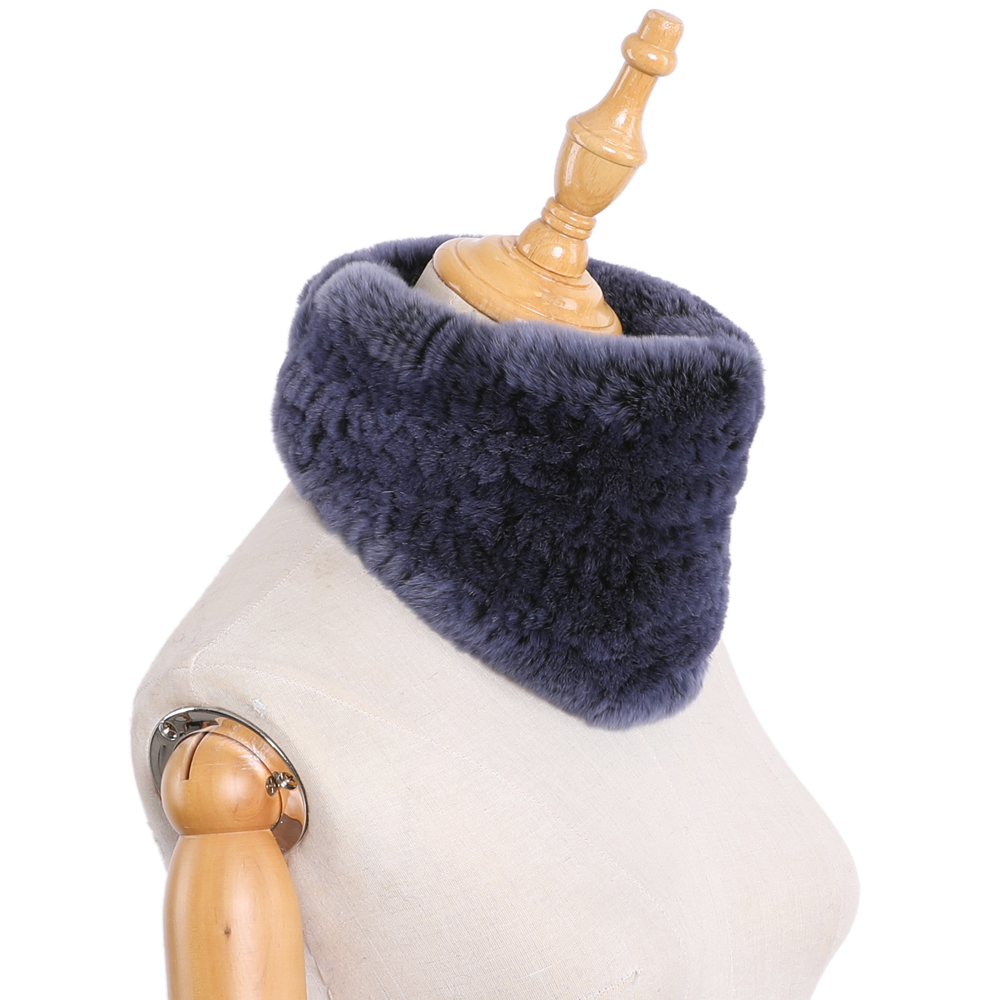 Mode hiver réel Rex fourrure de lapin Snood anneau Triangle écharpe femmes foulards dames écharpes chaud cou plus chaud fermé par crochets