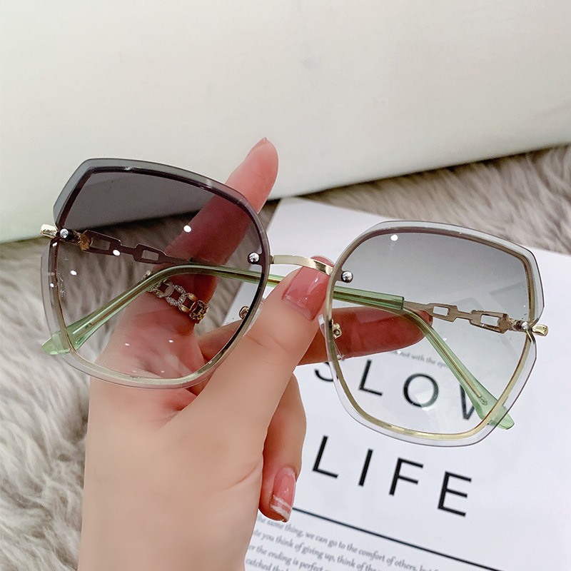 Lunettes De soleil carrées sans bords pour femmes, lunettes De soleil De styliste De marque, nuances Vintage, roses, Gafas De Sol