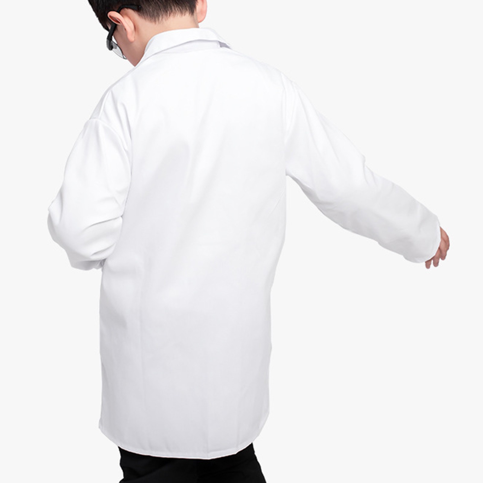 Blouse de laboratoire blanche unisexe pour enfants, uniforme à manches longues avec poches, vêtements de travail pour médecins et infirmières, pour garçons et filles, blanc, été et printemps
