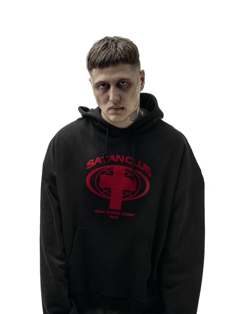 Sweats à capuche graphiques PVD Satan Club pour hommes, manches longues, streetwear Y2K, vêtements d'hiver, mode coréenne, Harajuku