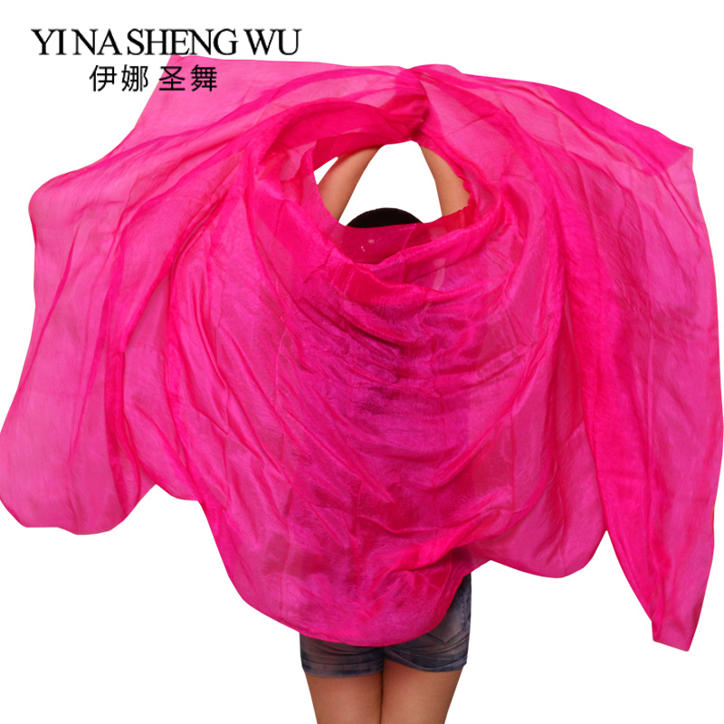 Voile de danse du ventre 100% soie fait à la main, dégradé multicolore, accessoires de danse du ventre pour enfants et adultes, 5 tailles