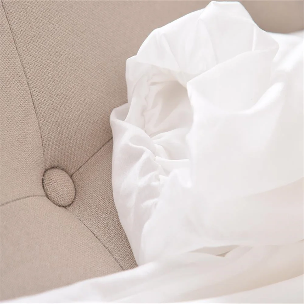 Chemise Blanche à Manches Bouffantes pour Femme, Élégante, à la Mode, lèvent, Style Français, Couleur Unie, Nouvelle Collection Été 2024