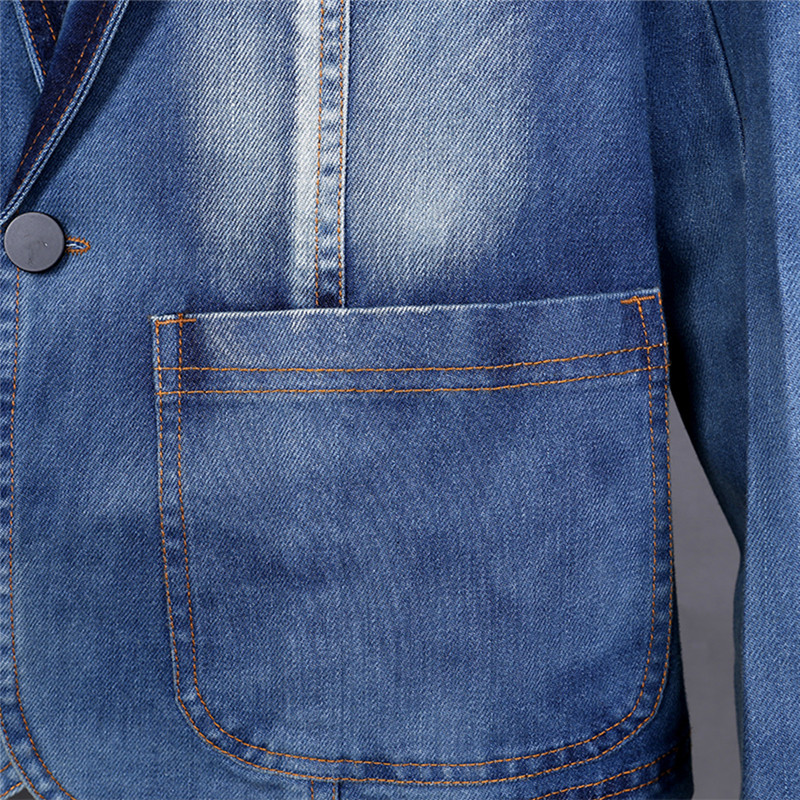 Veste en jean slim pour homme, blazer décontracté, bouton unique, marque, nouveau, 2022
