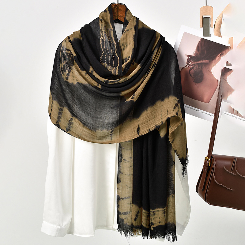 Mode imprimé musulman Hijab respirant Hijabs rayonne Viscose tissé cravate-teinture châles colorés femmes musulmanes foulard Hijabs