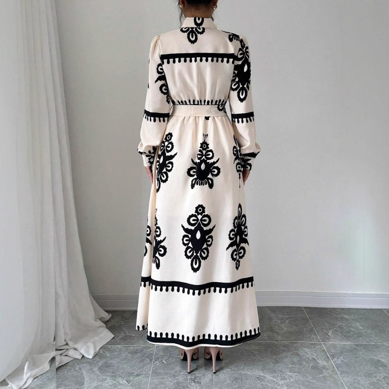 Robe Eid femmes musulmanes fête Abaya robes imprimer Jalabiya à lacets longue Robe Ramadan maroc dubaï caftan Islam Abayas robes