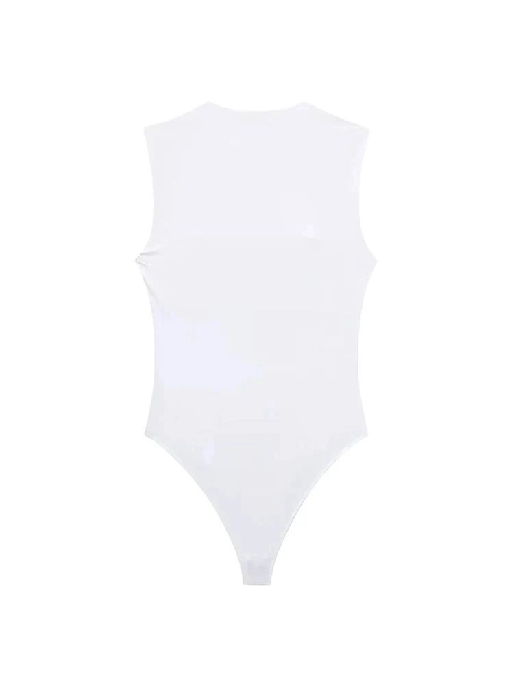 Body slim pour femmes, mode Sexy, col carré, sans manches, bouton-pression, combishort féminin, Mujer