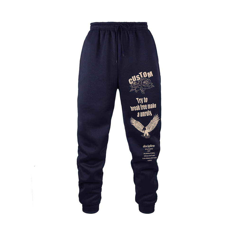 Hommes pantalons de survêtement printemps automne nouveau survêtement salle de sport sport Fitness imprimé pantalons décontractés taille moyenne cordon pantalon d'entraînement
