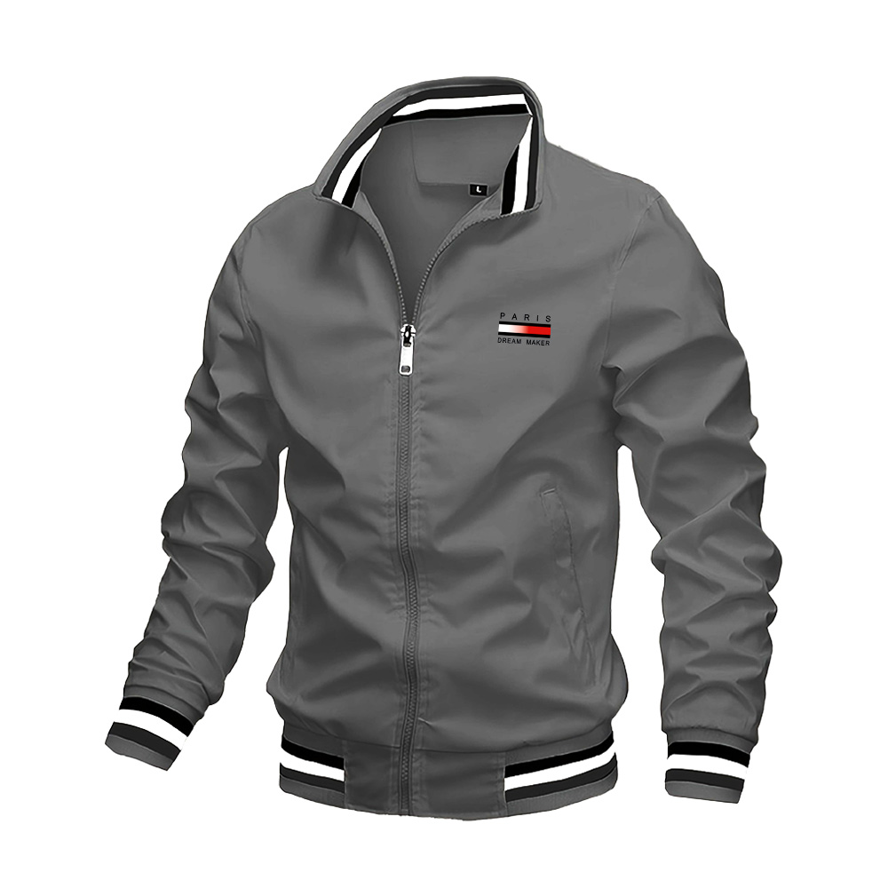 Vestes pour hommes surdimensionnées, col montant, fermeture éclair, manteaux d'extérieur printemps-automne, vestes de baseball, vêtements de créateur pour homme