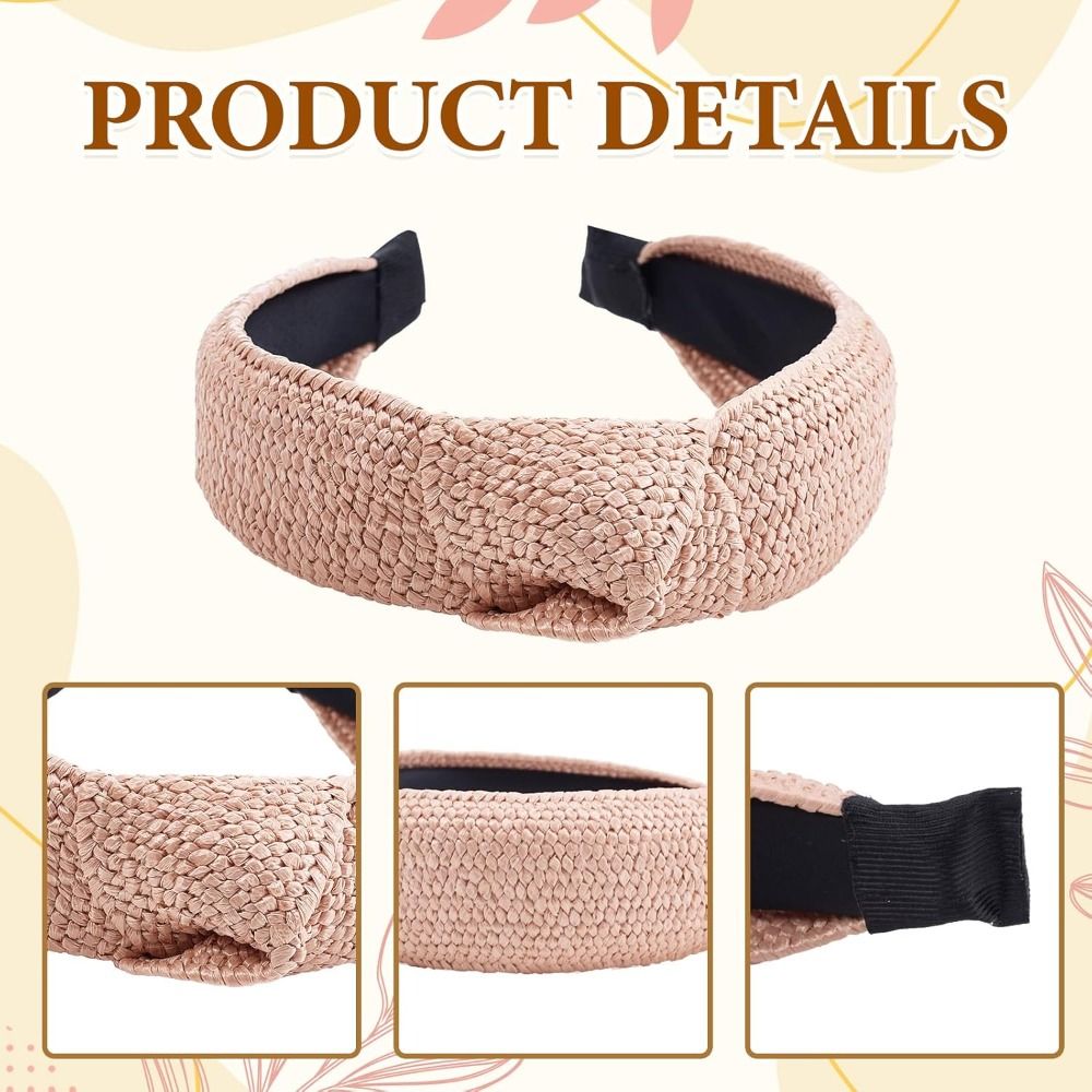 Nouveaux bandeaux bohèmes en paille, doux et légers, tissés, accessoires pour cheveux pour femme