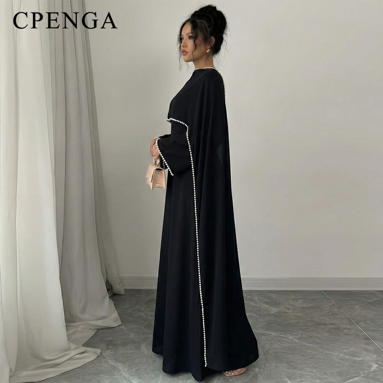 Robe Abaya Modeste pour Femmes Musulmanes du Moyen-Orient avec Châle Amovible, Élégante Robe Simple de Dubaï, Tenue de Fête Islamique pour le Ramadan