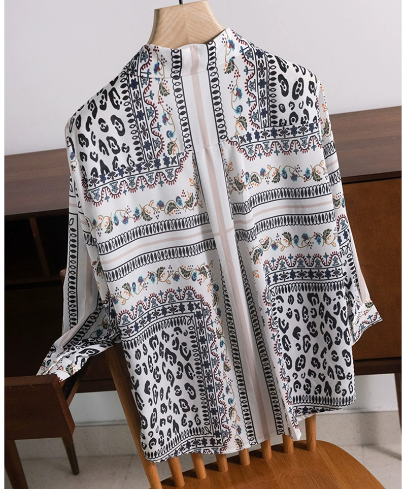 Chemise à manches longues imprimée InjRevers pour femme, haut ajusté, chemise Mulberry rétro, haute qualité, Y2K, nouveau